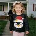 thumbnail image 4 of DISNIMO Girls Christmas Sweatshirt Crewneck Pullover Tops Penguin Printed T-Shirts Long Sleeve Blouses Tops for Toddler Girls 7-8 Years, 4 of 7