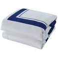 Legacy Decor 8pc Complete Bedroom Set, Navy Blue and White Microfiber