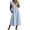 Light Blue, variant on Women's Cotton Linen Style Dress V Neck Flutter Cap Sleeves Maxi Casual Dress with Pockets Flowy Casual Lightweight Sundress XL
