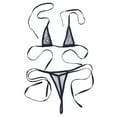 thumbnail image 4 of Aiihoo Women's 2Pcs Brazilian Swimwear Charming Bikini Set Tiny Micro Bra Top G-String Briefs Black One Size, 4 of 6