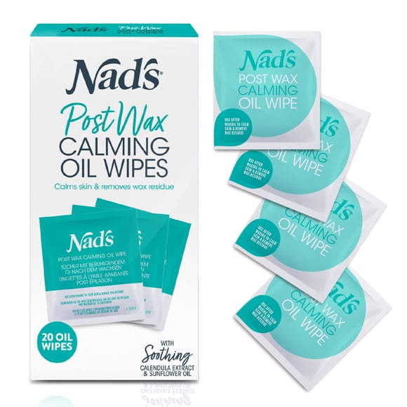 Toallitas con aceite calmante Post Wax, paquete de recambio de Nad, 20 unidades