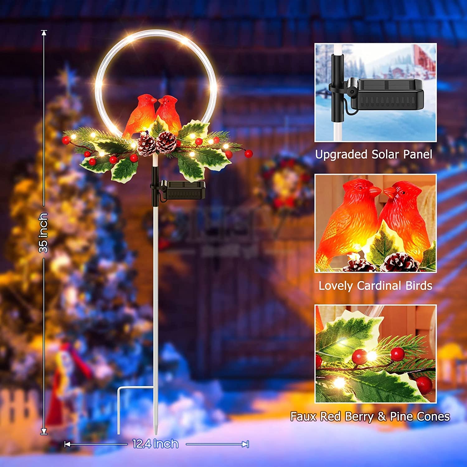 Décorations Solaires De Noël Pour Extérieur - Lot De 8 Lampes En Acrylique (Étoile, Flocon, Sapin, Élan)