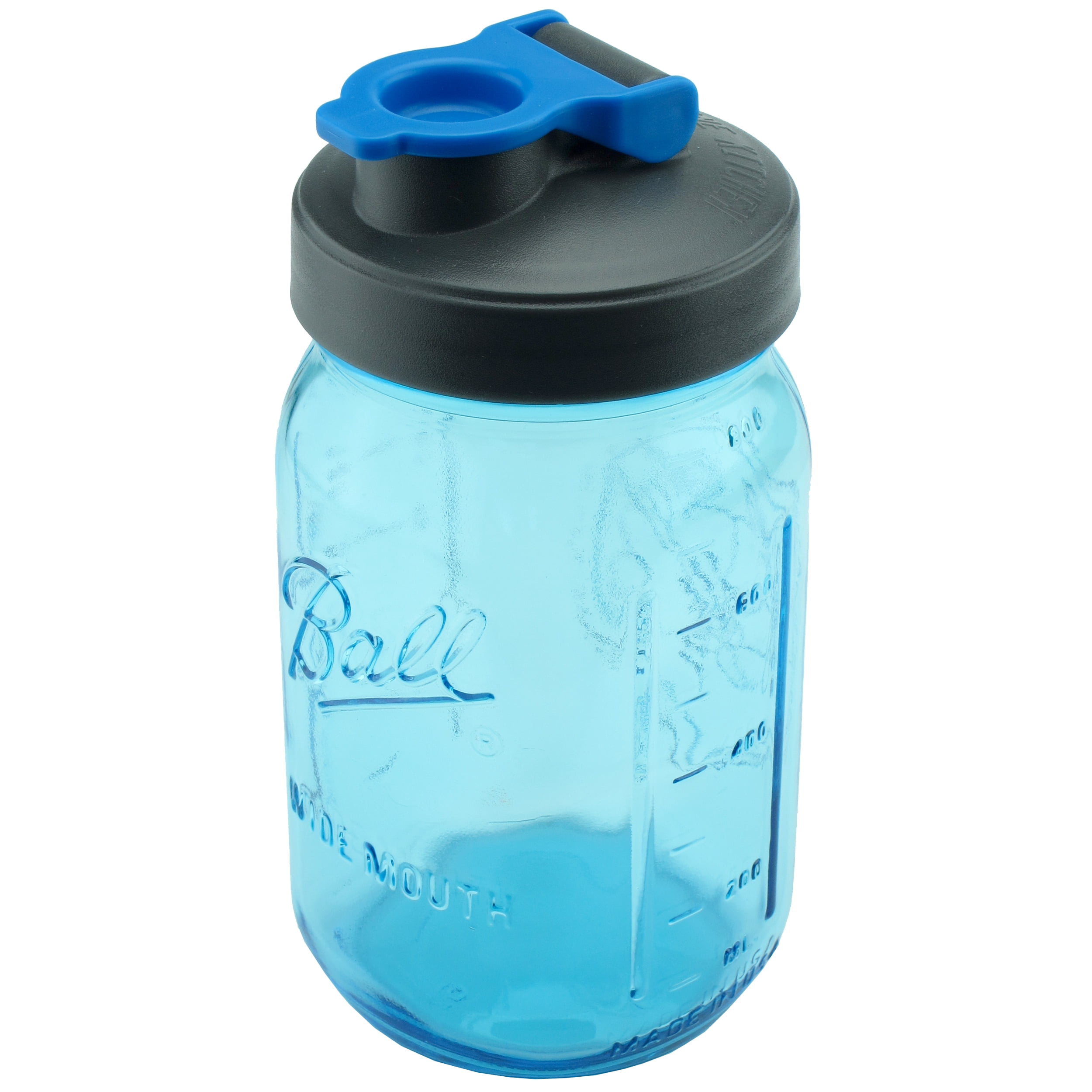 County Line Kitchen Mason Jar Drinking Bottle, Blue Ball Mason Jar with