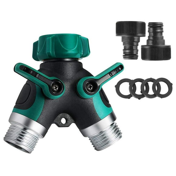 Garden Hose Splitter, Y Hose Splitter, Two Way Hose Splitter, Garden Hose Faucet Splitter, Hose Bib, Heavy Duty Two Way Hose Splitter - All Metal