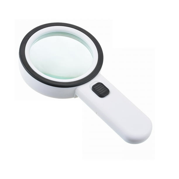 Handheld Magnifying Glass Double Layer Lens with LED Lamp Reading Identification Magnifying Glass
