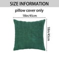 thumbnail image 5 of Unique Bargains Corduroy Soft Square Cushion Covers Modern Throw Pillow Covers (2 Count) Dark Green 18"x18", 5 of 6