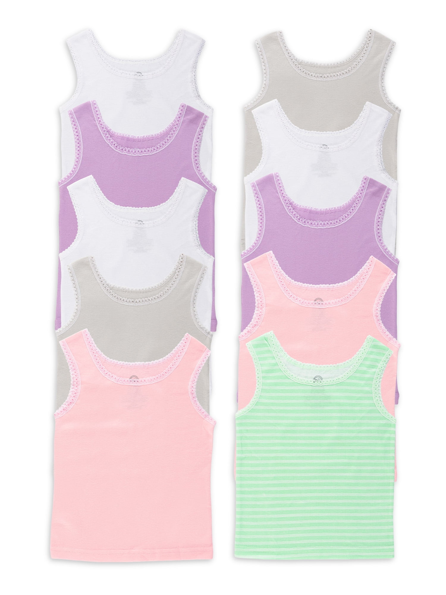 ORGANICKID Girls Tagless GOTS Certified Organic Cotton Undershirts Tanks Toddler Camisoles 3-Pack 