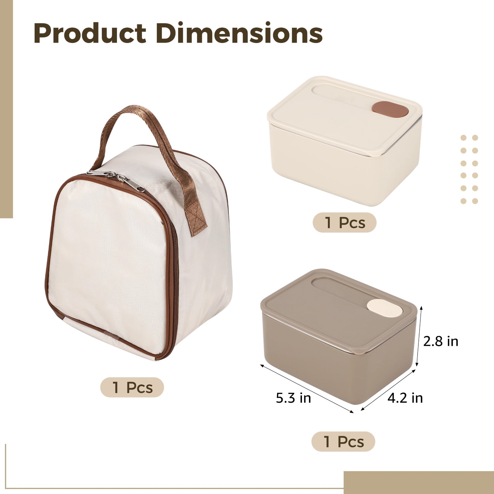 2 Pcs Stackable Metal Bento Boxes Set with Insulated Bag, Leakproof 304 Stainless Steel Bento Box for Youngsters, 23.7 fl oz Food Container for Office, Home, and Outdoor Picnic