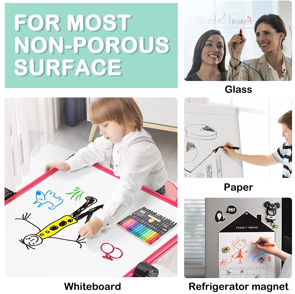 Shuttle Art Dry Erase Markers, Fine Tip 16 Colors photo 2