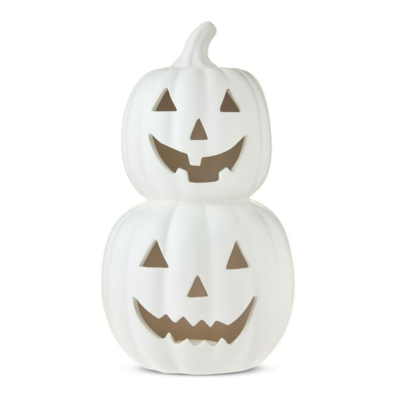 Stacked Pumpkins Tabletop Decor, White, 11.25", Halloween by Way To Celebrate