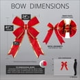 thumbnail image 5 of Big Red Christmas Outdoor Bows, Heavy Duty Red Nylon Bow with Gold Trim, Outdoor Christmas Bows, 24 Inch, 5 of 5