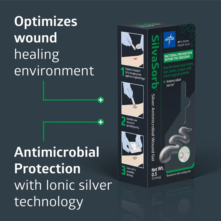 Medline Silvasorb Silver Antimicrobial Wound Gel, 0.5oz photo 3