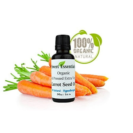100% Pure Organic Carrot Seed Oil | 1oz Euro Dropper | Extra Virgin | Cold Pressed | Unrefined | Imported From France | For Hair, Skin, &