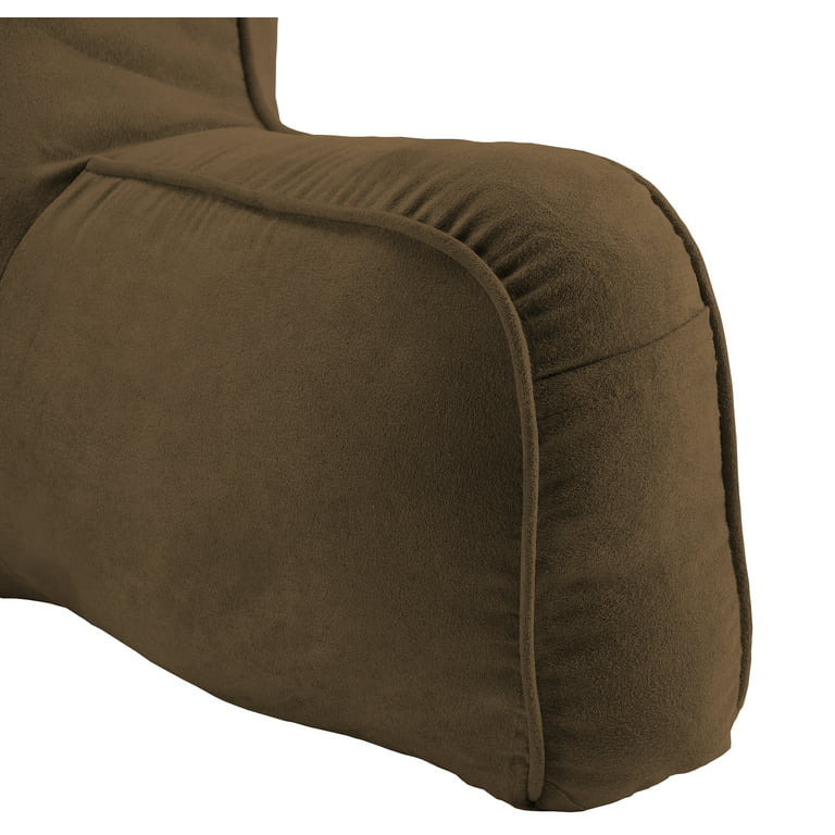 Brown Suede Solid Color Oversized Bed Rest Lounger Support Pillow