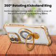 thumbnail image 6 of Entronix Magnetic Clear Case for iPhone 11, Built-in Kickstand Ring Shockproof Bumper, Gold, 6 of 7