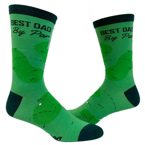 Men's Best Dad By Par Socks Funny Fathers Day Golf Novelty Graphic Footwear