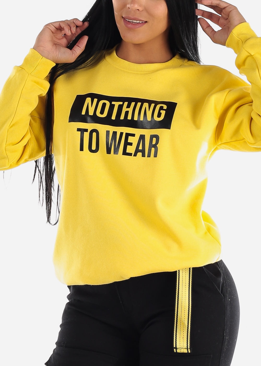 yellow graphic sweatshirt