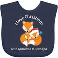thumbnail image 3 of Inktastic I Love Christmas with Grandma and Grandpa Cute Fox Family Boys or Girls Baby Bib, 3 of 4