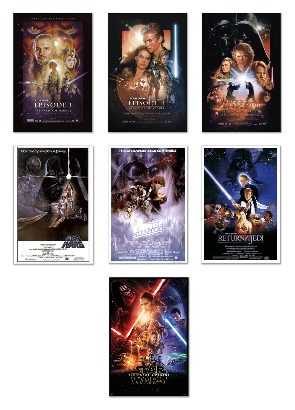 STAR WARS: EPISODE I-VI - 6 PIECE MOVIE POSTER SET (REGULARS 1
