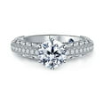 thumbnail image 2 of 18k Solid White Gold Plated Moissanite Ring, 2.20 Carat Round Cut Moissanite Engagement Ring, Art Deco Ring Vintage Style Ring For Women Promise Ring, 2 of 5