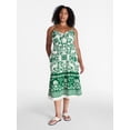 thumbnail image 2 of Time and Tru Women's Tie Bodice Strappy Midi Dress, Sizes XS-XXXL, 2 of 5