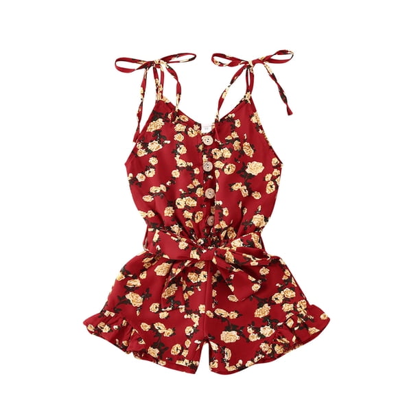 Toddler Baby Girl Floral Romper Summer Clothes Backless One Piece Bodysuit Jumpsuits Short Pants Outfits Walmart Com Walmart Com
