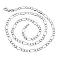 thumbnail image 2 of 14k 20 White Solid Gold 3mm Diamond Cut Classic Figaro Chain Necklace with Lobster Clasp, 2 of 3