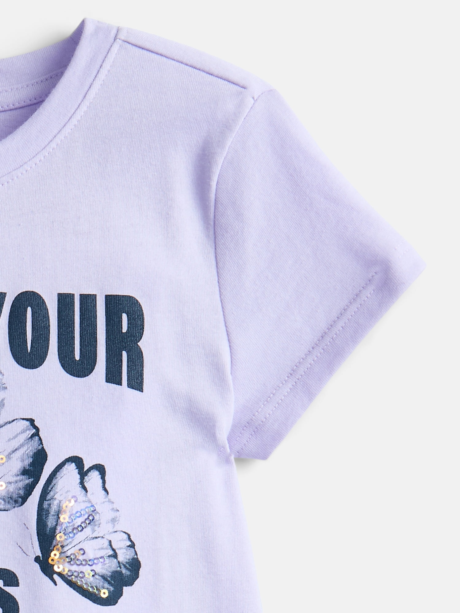 Wonder Nation Girls Embellished Graphic Tee with Short Sleeves, Sizes 4-18 & Plus