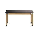 thumbnail image 5 of National Public Seating PSLT2460AH-OK-BC 24 x 60 in. Height Adjustable Science Lab Table with Book Compartments, Phenolic Top & Oak Legs - Black, 5 of 5