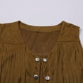 thumbnail image 5 of Women's Fringe Vest 70s Sleeveless Hippie Jacket Faux Suede Tassels Cardigan Cowgirl Western Tops, 5 of 7