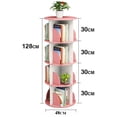 thumbnail image 2 of 4 Tier Rotating Bookshelf, 360° Solid Wood Rotating Stackable Shelves Bookshelf Organizer for Home, Bedroom, Office, 2 of 5