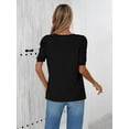 thumbnail image 4 of PRETTYGARDEN Women's Puff Short Sleeve Tops for Women Trendy Summer Casual Crewneck T Shirt Business Work Blouse, 4 of 7