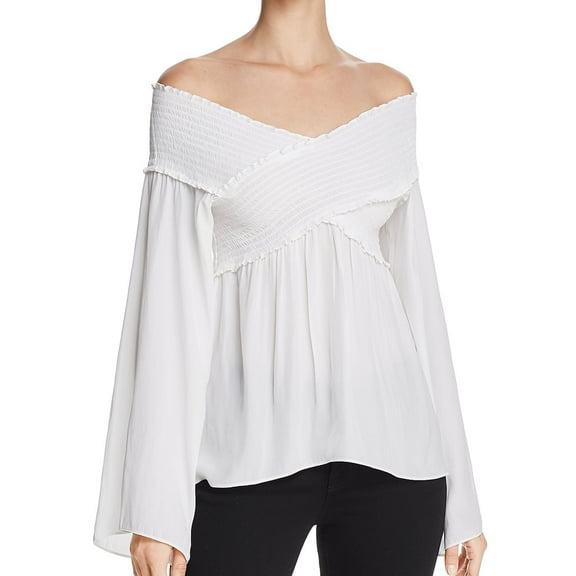Ramy Brook Womens Liza Off the Shoulder Blouse, White, Small