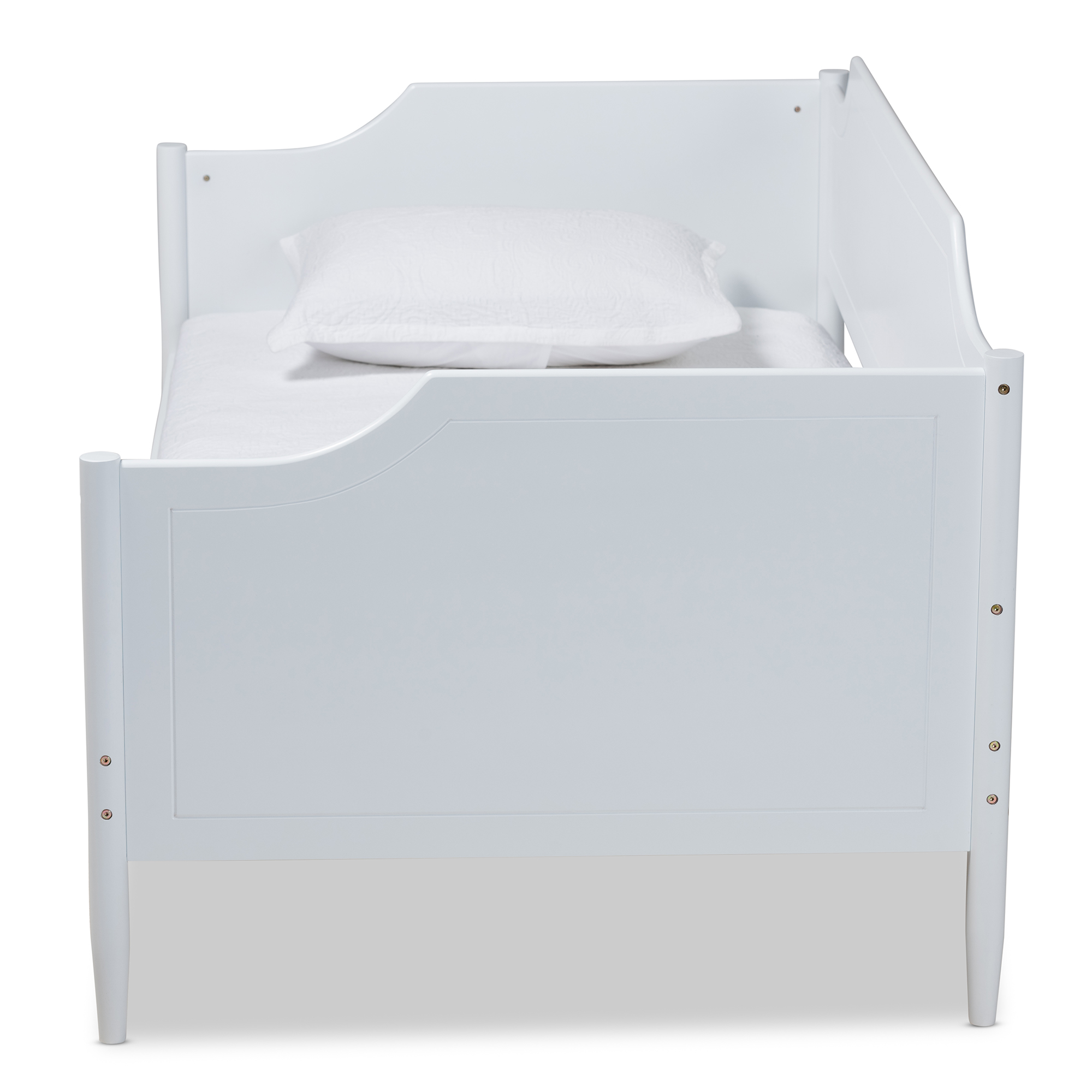 Baxton Studio Select Traditional Rubberwood Storage Twin Daybeds with Cut-Out Panels White