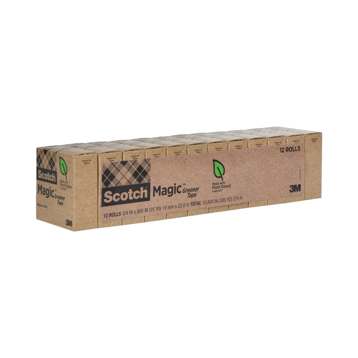 Scotch Magic Greener Tape Refills, 3/4 in. x 900 in., 12 Boxes/Pack