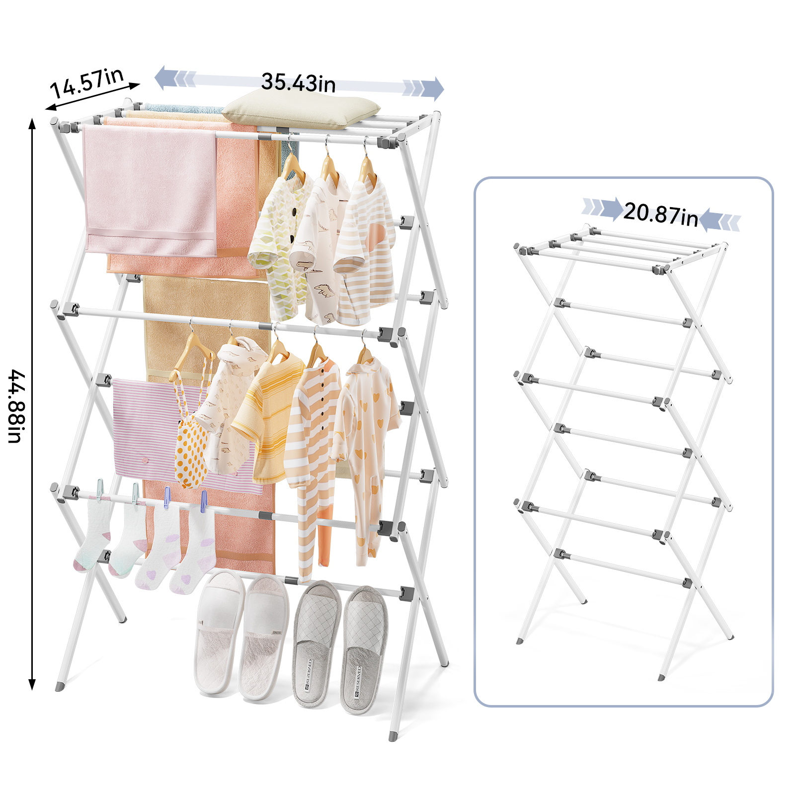 Kingrack 3-Tier Collapsible Steel Drying Rack photo 4