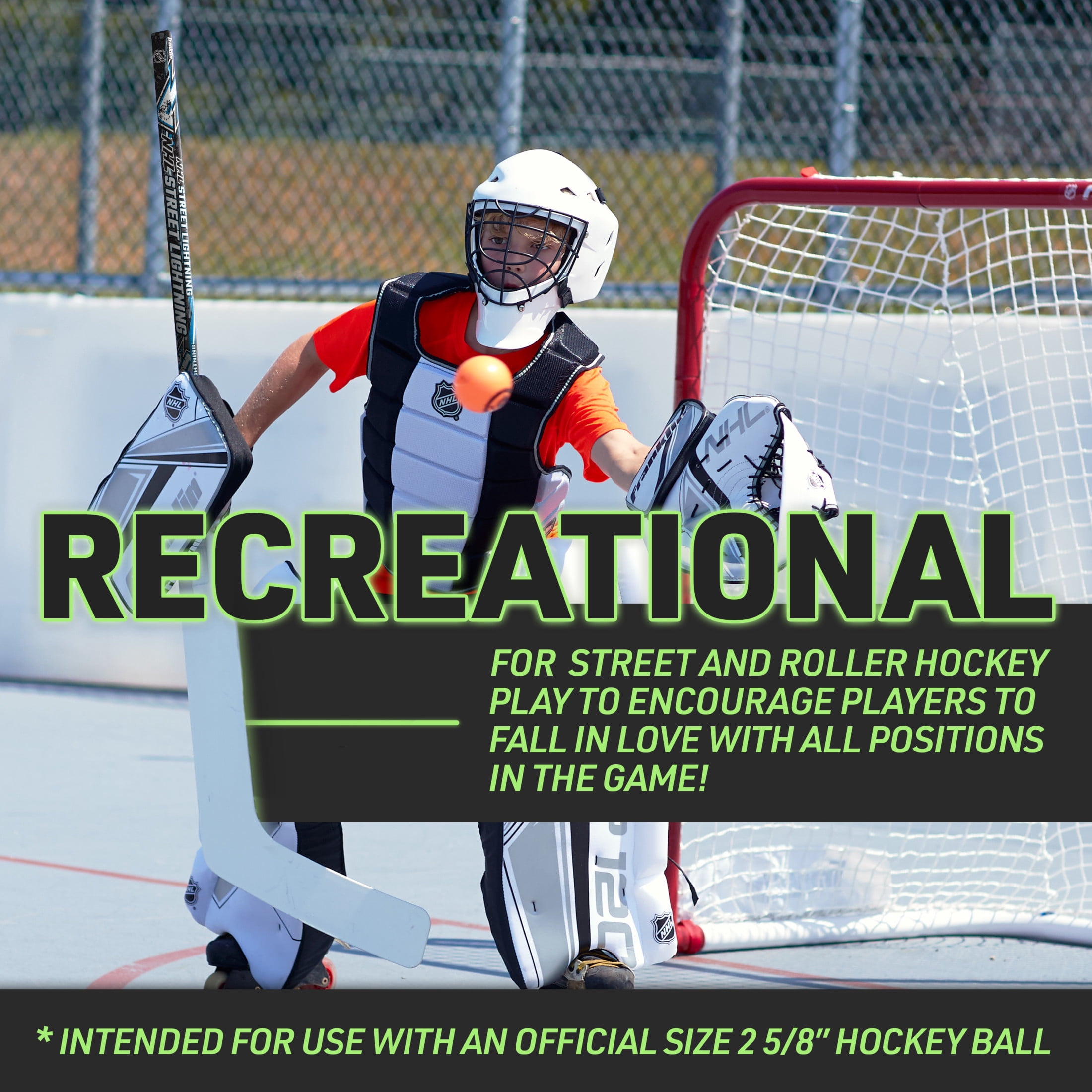 Franklin Sports NHL Street Hockey Youth Goalie Stick - Street Lightning Kids Outdoor Street + Roller Hockey Goalie Stick - Youth Junior Hockey Goalie Stick - 40" Inches