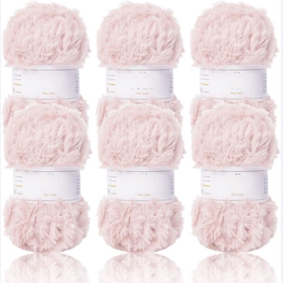2 Skeins/6Skeins Super Soft Fur Yarn Chunky Fluffy Faux Fur Yarn Eyelash Yarn for Crochet Knit-Total Length 2×32m(2×35yds,50g×2) or 6×32m(6×35yds,50g×6)