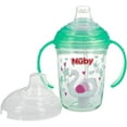 thumbnail image 6 of Nuby No Spill Tritan 2 Handle 360 Weighted Straw Glitter Print - Spout Cup, 8oz/ 240 Ml /4 Months +, Green Swan, 6 of 8