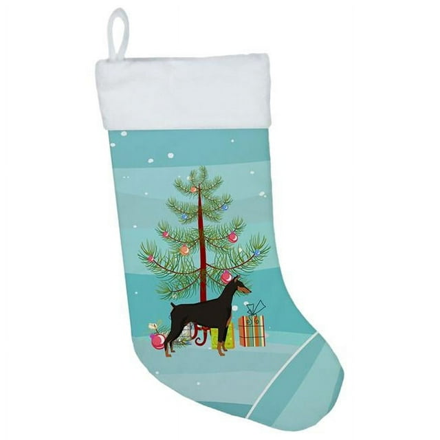 Carolines Treasures CK3535CS Doberman Pinscher Christmas Tree Christmas Stocking, Large, Multicolor