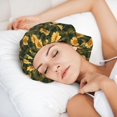 thumbnail image 6 of Naloa Black Ink Green Plaid Sunflower Adjustable Hair Bonnet for Sleeping, Hair Wrap Sleep Cap Turban for Women Men, Curly Straight Hair Long Large Braid Unisex, 6 of 6
