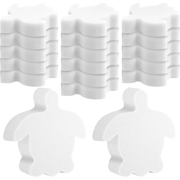 Natonhi 30 Pieces Hot Tub Sponge, Turtle Oil Scum Absorbing Absorber for Spa and Swimming Pool (White)