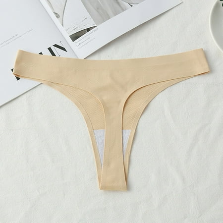 

Aayomet Underpants For Women Womens Sexy Transparent Seamless Lace Slit Panties Low Waist Bow Panties Beige L