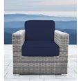 thumbnail image 3 of Living Source Internaltional Wicker / Rattan Patio Chair w/Cushions in Gray/Navy, 3 of 4