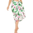 thumbnail image 3 of LA LEELA Women's Bikini Skirt Sarong Swimwear Swim Cover up Summer Wraps Swimsuit Beach Wrap Coverups for Women Beachwear One Size Flamingo Leaf, White, 3 of 3