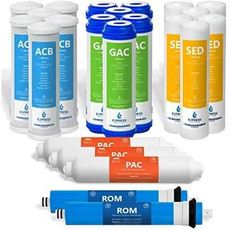 

Express Water – 3 Year Reverse Osmosis System Replacement Filter Set – 23 Filters with 50 GPD RO Membrane Carbon GAC ACB PAC Filters Sediment SED Filters – 10 inch Size Water Filters