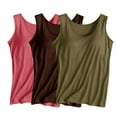 thumbnail image 3 of 3 Packs Wdfiry Summer Women's Slim-Fit Tank Tops with Built in Bra Scoop Neck Casual Sleeveless Shirts, 3 of 3