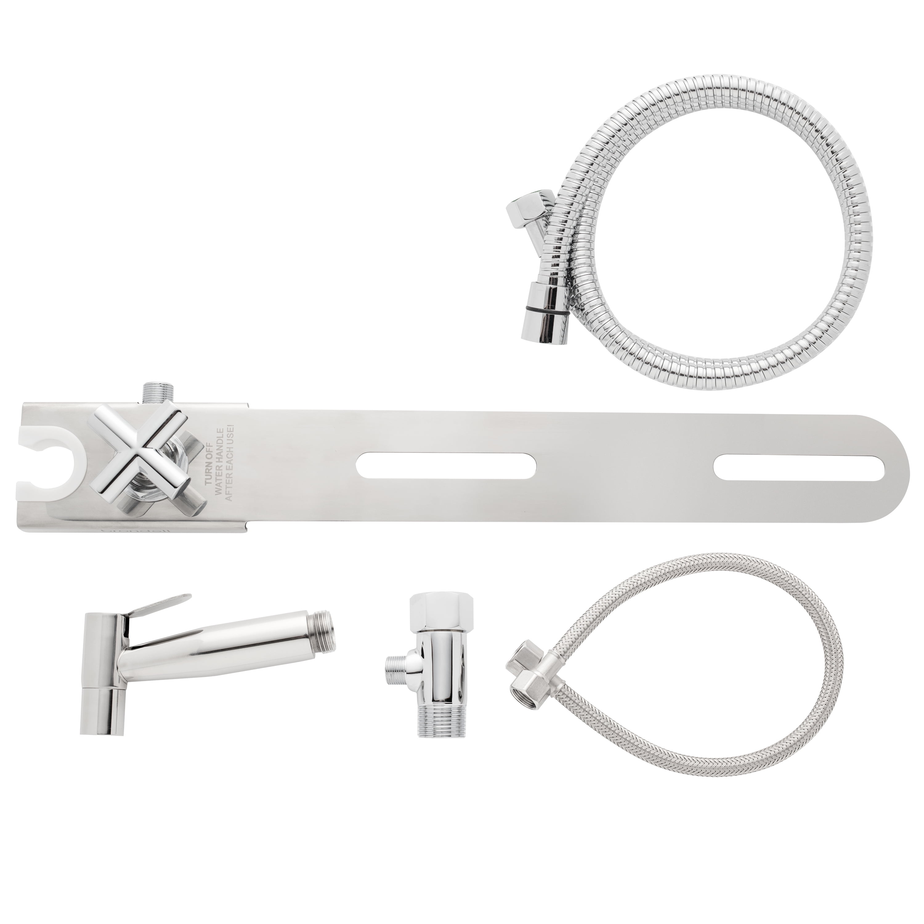CleanSpa Luxury Hand-Held Bidet Holster with Integrated Shut Off, Stainless Steel