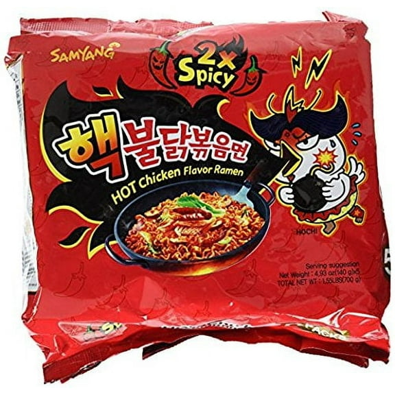 NineChef Bundle - Samyang Hot chicken stir fried ramen noodle (2X Spicy 5 pk)  1 NineChef ChopStick