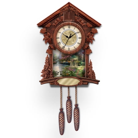 The Bradford Exchange Thomas Kinkade Timeless Moments Personalized Cuckoo Clock with Family Name